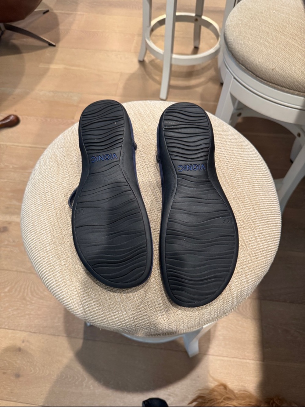 Vionic Navy Sandal with Silver Metal Accents - Picture 3 of 4